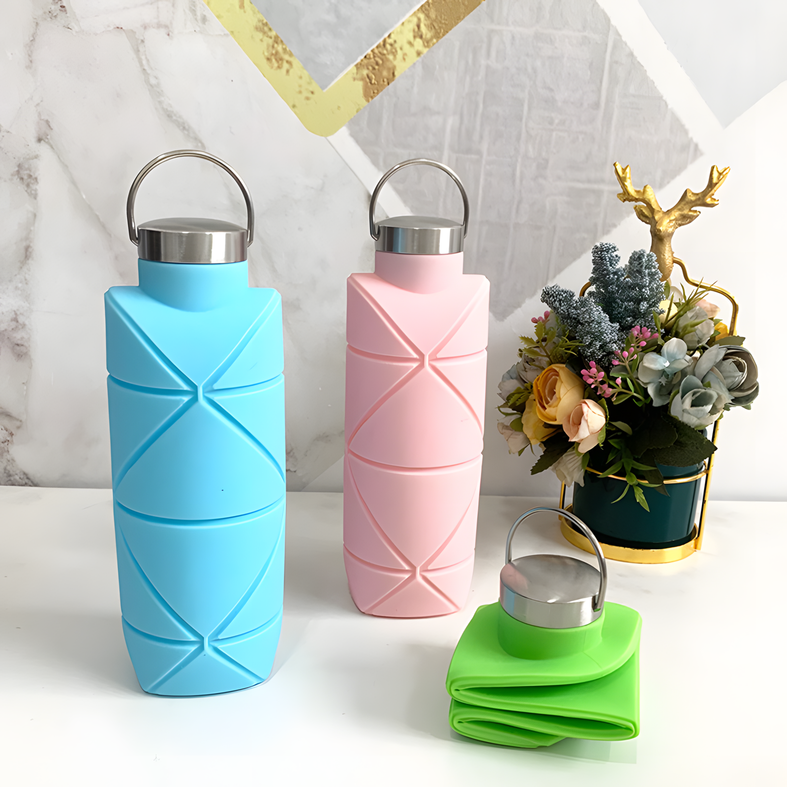 750ml Foldable Silicone Water Bottle