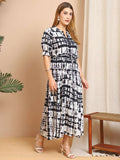 Women’s Cotton Printed Fit & Flare Anarkali Gown Midi Dress