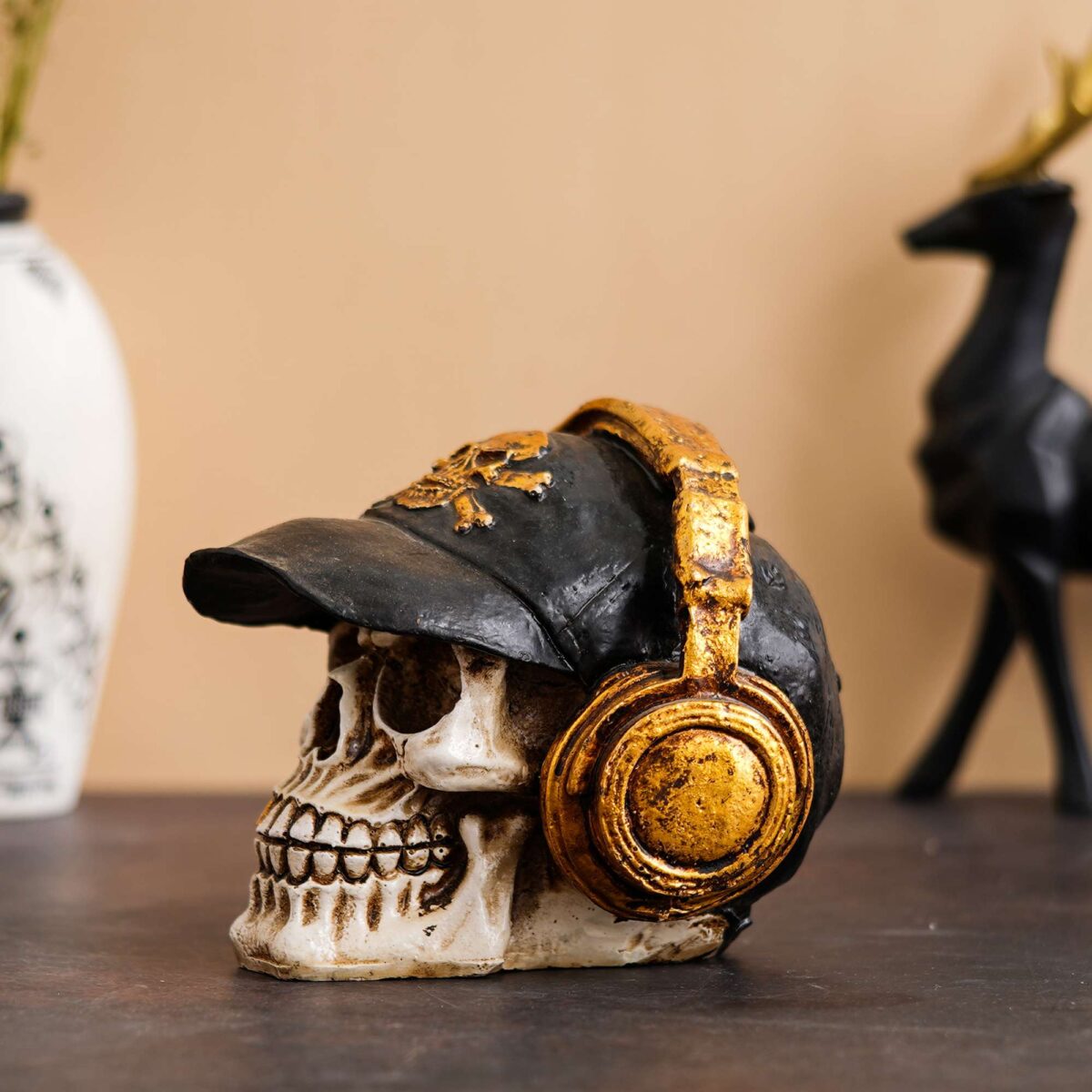 Skull Wearing Headphones Music Bar Decoration Creative Skull.