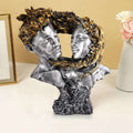 Love Couple Face Statue silver and golden Resin Decorative Showpiece