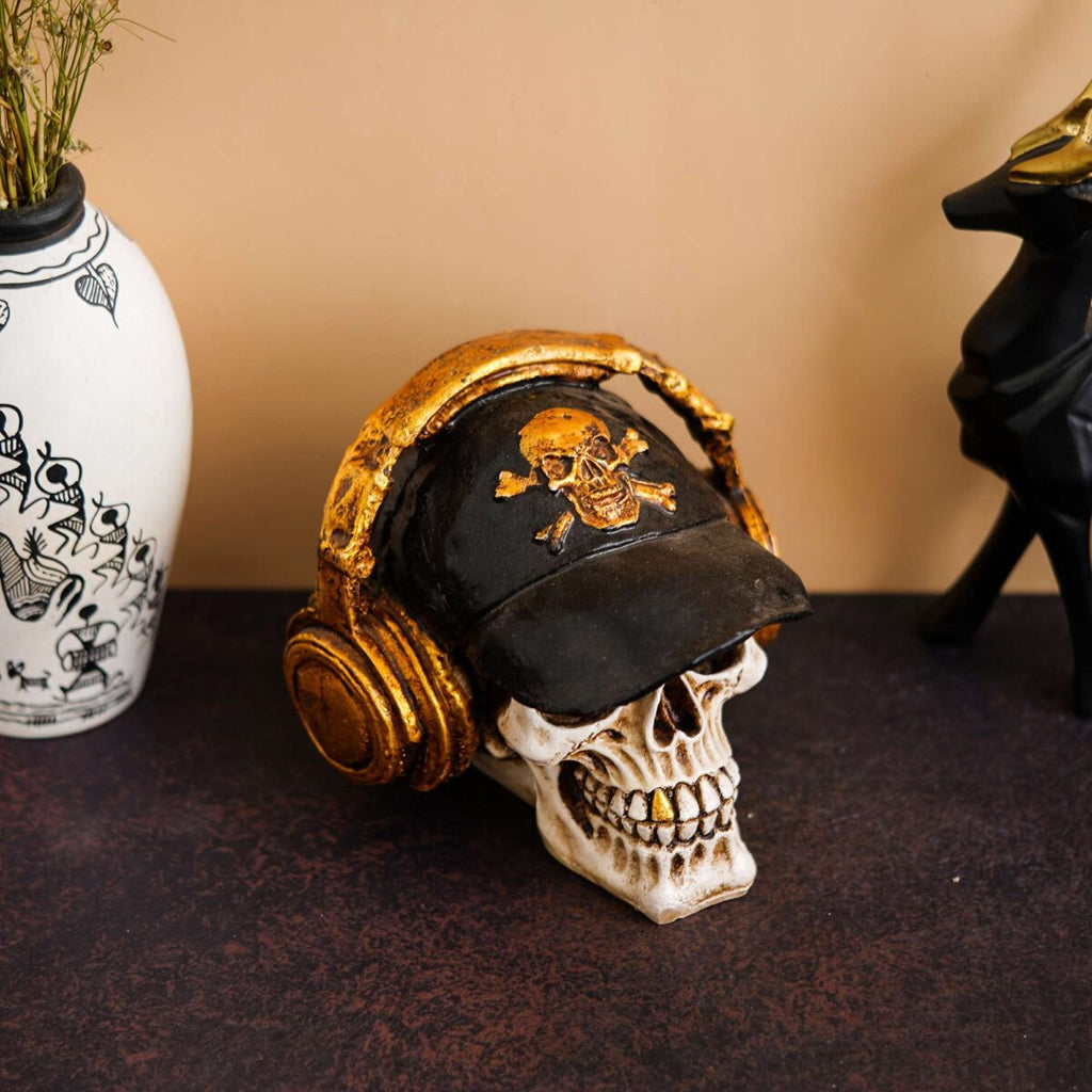 Skull Wearing Headphones Music Bar Decoration Creative Skull.