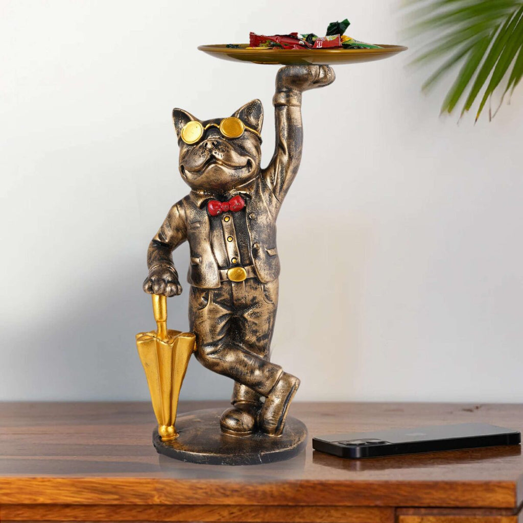 Cool Dog Showpiece with Plate