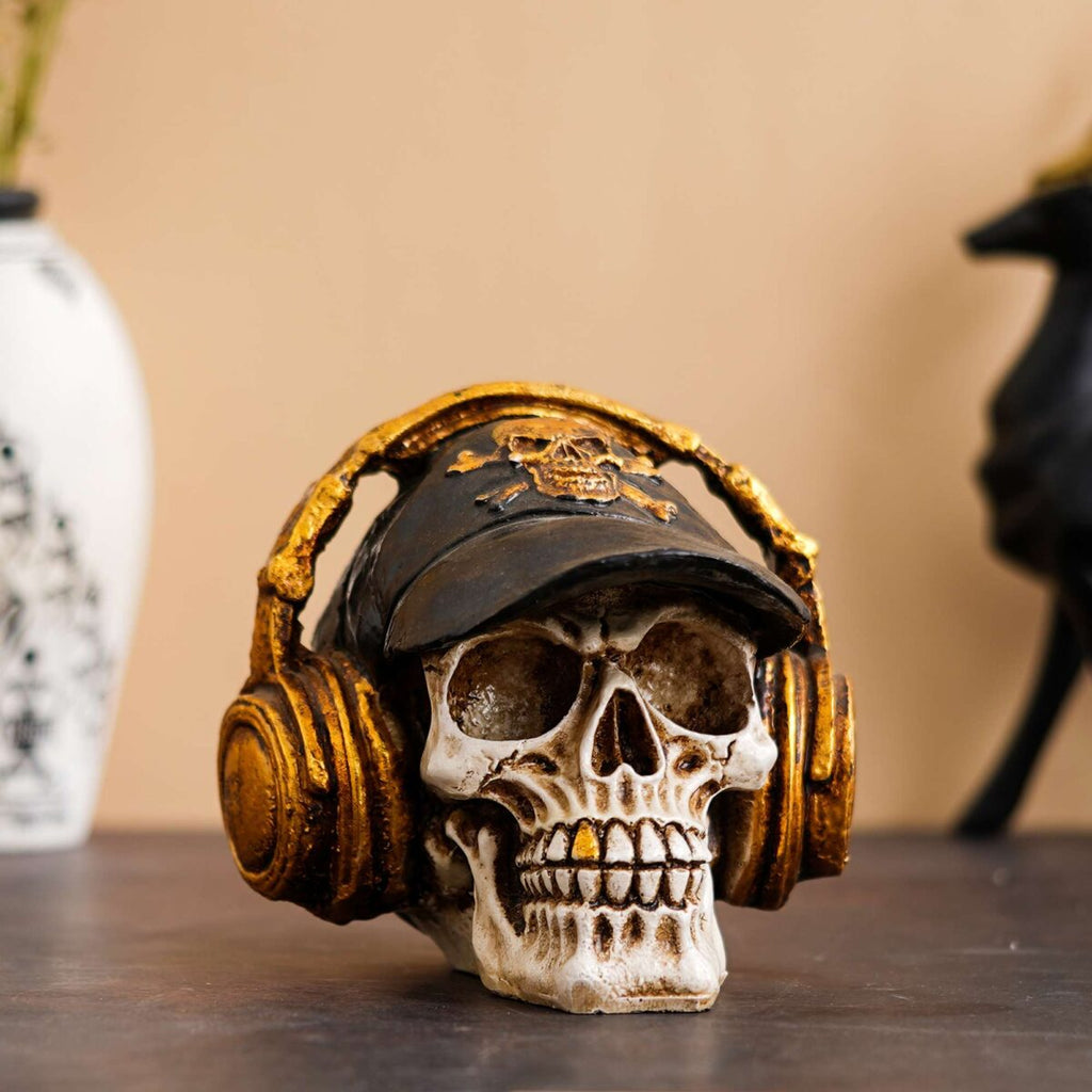 Skull Wearing Headphones Music Bar Decoration Creative Skull.