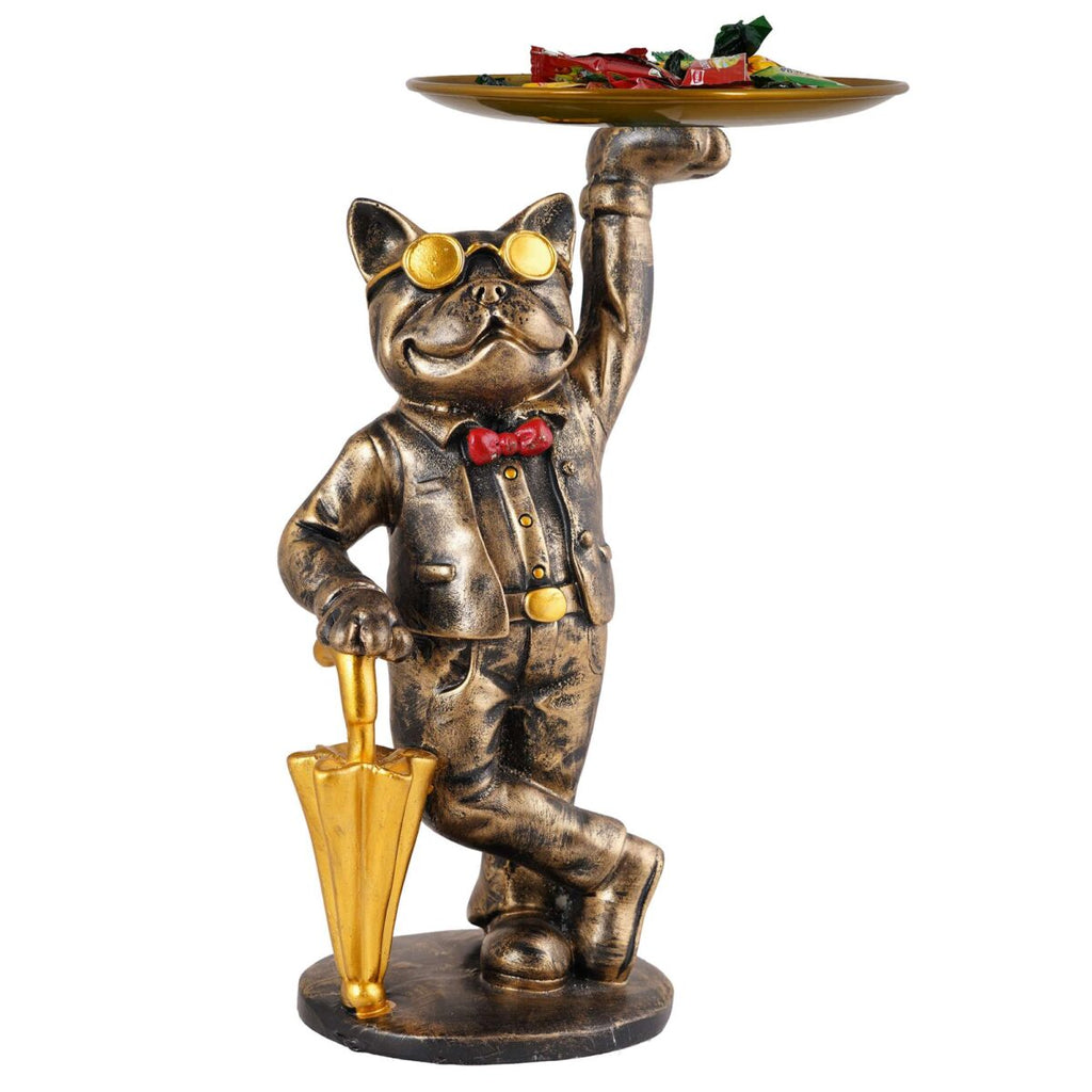 Cool Dog Showpiece with Plate